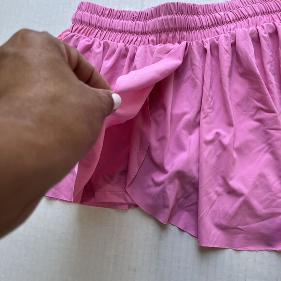 2 Luogongzi Womens Flowy Running Skorts Gym Yoga Activewear Shorts Pink / Blue S - Picture 6 of 13